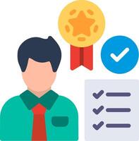 Employee Qualification Flat Illustration Icon Design vector