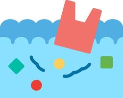 Waste Plastic Flat Illustration Icon Design vector