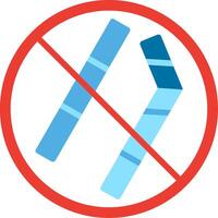 No Straw Flat Illustration Icon Design vector