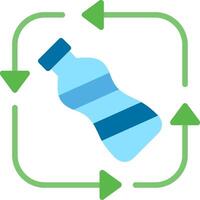 Recyclable Plastic Flat Illustration Icon Design vector