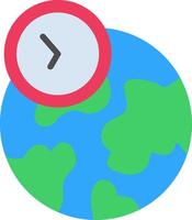 Time Zone Flat Illustration Icon Design vector