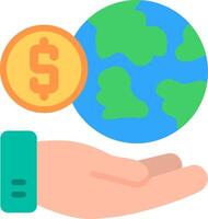 Globe Earth Flat Illustration Icon Design vector