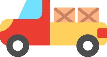 Pick Up Truck Flat Illustration Icon Design vector