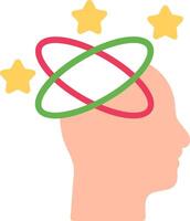 Dizzy Flat Illustration Icon Design vector