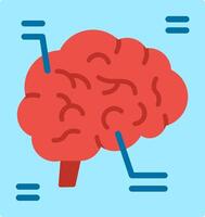 Brain X Ray Flat Illustration Icon Design vector