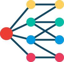 Neural Network Flat Illustration Icon Design vector
