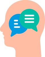 Inner Dialogue Flat Illustration Icon Design vector