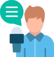 News Reporter Flat Illustration Icon Design vector