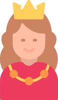 Princess Flat Illustration Icon Design vector