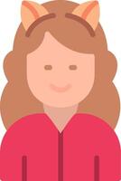 Cat Ears Flat Illustration Icon Design vector