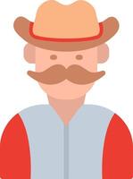 Cowboy Flat Illustration Icon Design vector