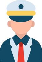 Captain Flat Illustration Icon Design vector