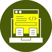 Code Framework Solid Two Color Style Icon vector