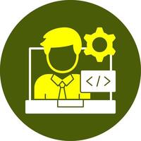 Programmer Solid Two Color Style Icon vector