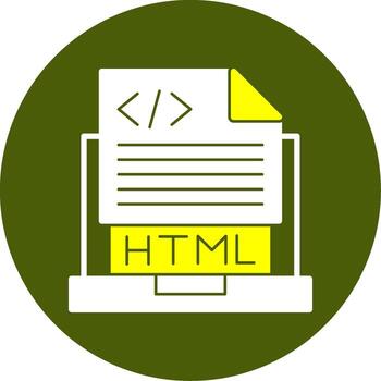 Html File Solid Two Color Style Icon vector
