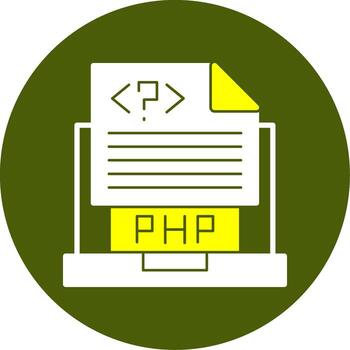 Php File Solid Two Color Style Icon vector