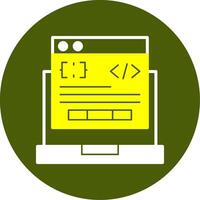 Code Processor Solid Two Color Style Icon vector