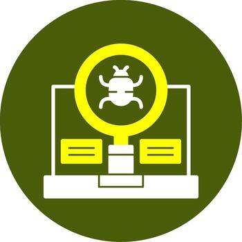 Search Bug Solid Two Color Style Icon vector