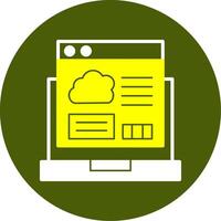 Cloud Coding Solid Two Color Style Icon vector