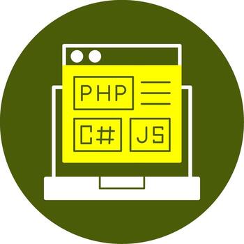 Coding Language Solid Two Color Style Icon vector