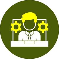 Collaboration Solid Two Color Style Icon vector