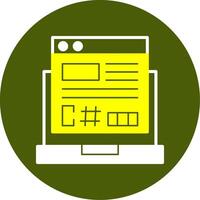 C Sharp Solid Two Color Style Icon vector