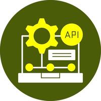 API Solid Two Color Style Icon vector