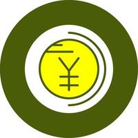 Yen sign Solid Style Two Color EPS Sample Icon vector