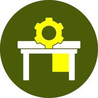 Desk Solid Style Two Color EPS Sample Icon vector