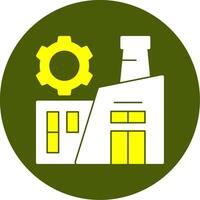 Factory Solid Style Two Color EPS Sample Icon vector