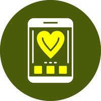 Heart Solid Style Two Color Sample Icon vector