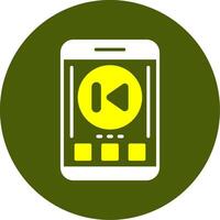 Skip backward Solid Style Two Color Sample Icon vector