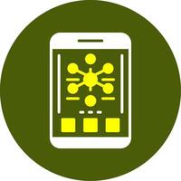 Graph Solid Style Two Color Sample Icon vector