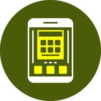 Calculator Solid Style Two Color Sample Icon vector