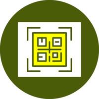 QR Code Solid Style Two Color Sample Icon vector