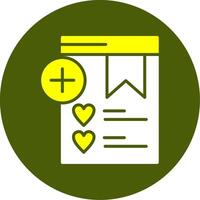 Add to Wishlist Solid Style Two Color Sample Icon vector