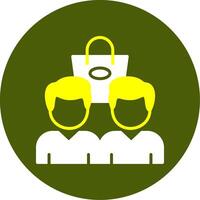 Shopping Community Solid Style Two Color Sample Icon vector