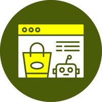 Virtual Shopping Assistant Solid Style Two Color Sample Icon vector