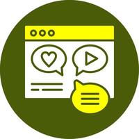Social Media Integration Solid Style Two Color Sample Icon vector