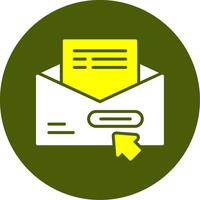 Newsletter Subscription Solid Style Two Color Sample Icon vector