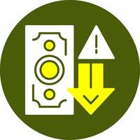 Price Drop Alert Solid Style Two Color Sample Icon vector