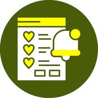 Wishlist Notification Solid Style Two Color Sample Icon vector