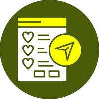 Wishlist Sharing Solid Style Two Color Sample Icon vector