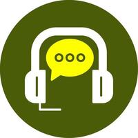 Chat Support Solid Style Two Color Sample Icon vector