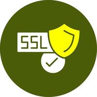 SSL Certificate Solid Style Two Color Sample Icon vector