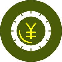 Yen sign Solid Two Color Circle Sample Design vector