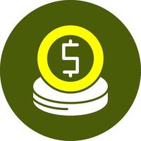Coins Solid Two Color Circle Sample Design vector