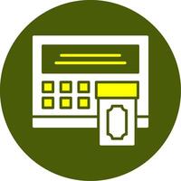 ATM Solid Two Color Circle Sample Design vector