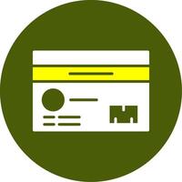 Cajero automático tarjeta sólido dos color circulo muestra diseño vector