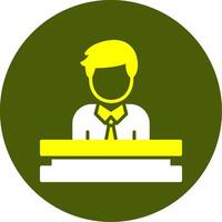 Bank teller Solid Two Color Circle Sample Design vector